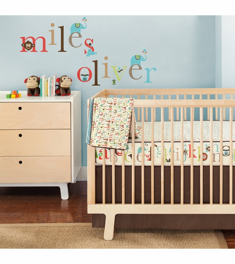 Skip Hop Alphabet 4 Piece Crib Bedding Set with Wall Decals