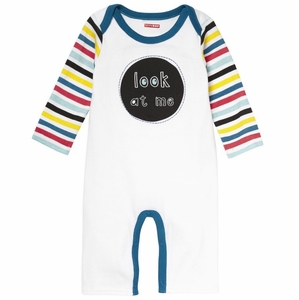 Skip Hop Baby Says Long Sleeve Romper, Look at Me - Stripes (9 Months)