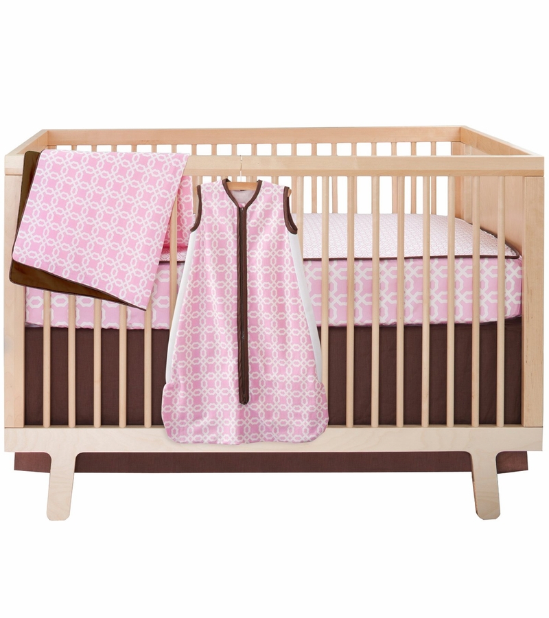 Skip Hop Complete Sheet 4 Piece Crib Set Pink Lattice
