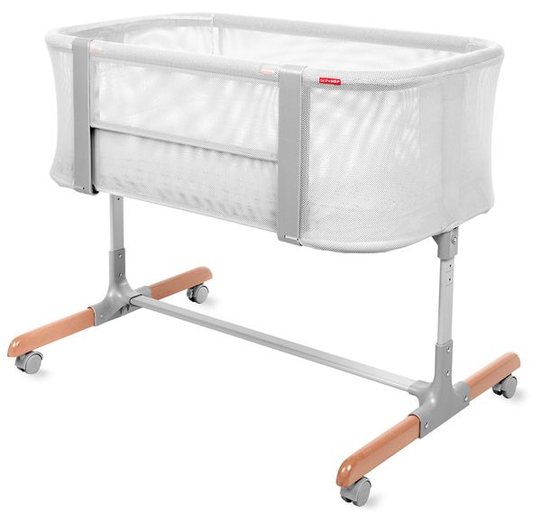 Skip Hop Cozy-Up 2-in-1 Bedside Sleeper & Bassinet - Grey