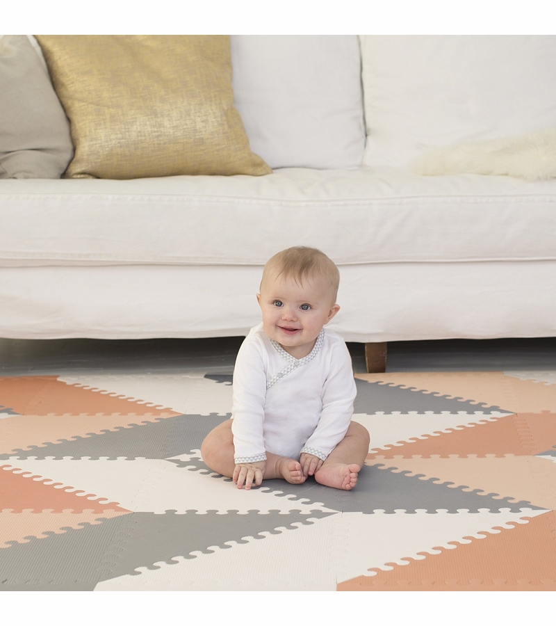 Skip Hop Playspot Geo Interlocking Foam Tiles Grey / Peach