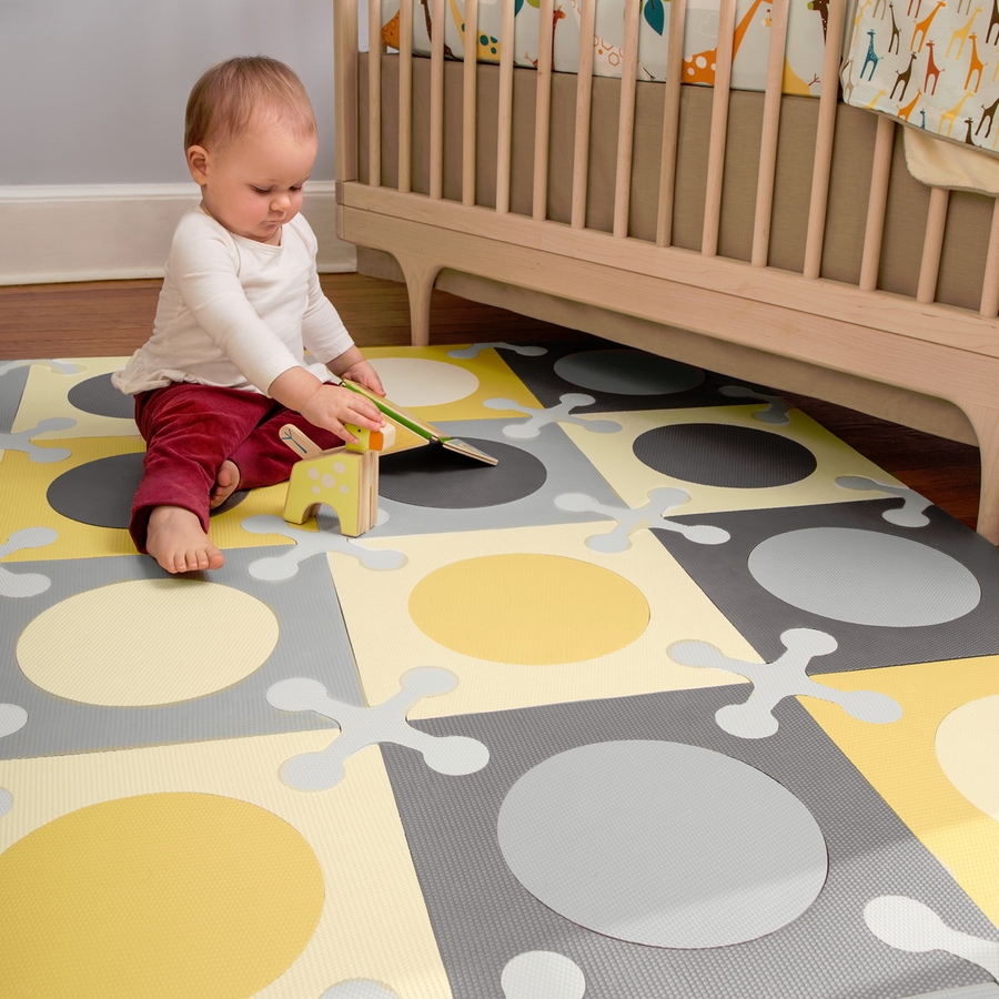 Skip Hop Playspot Interlocking Foam Tiles Gold / Grey