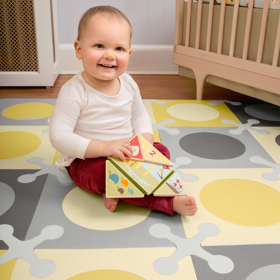 Skip Hop Playspot Interlocking Foam Tiles Gold / Grey