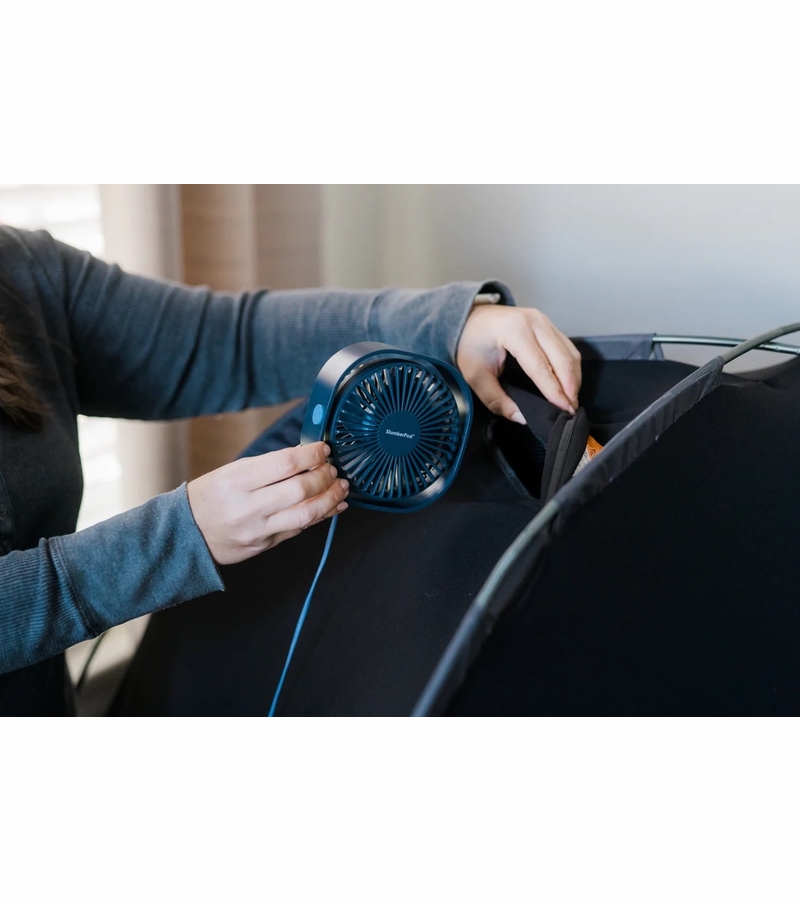 SlumberPod Privacy Canopy with Fan Black / Gray