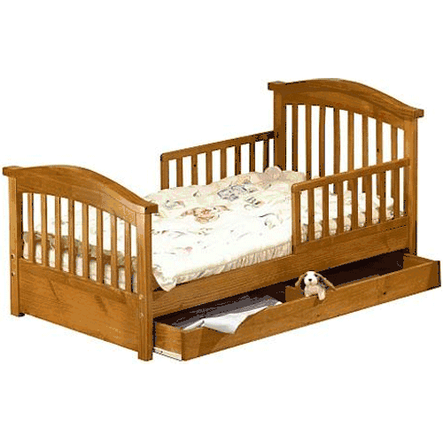 Sorelle Joel Solid Pine Toddler Bed Oak on Pine