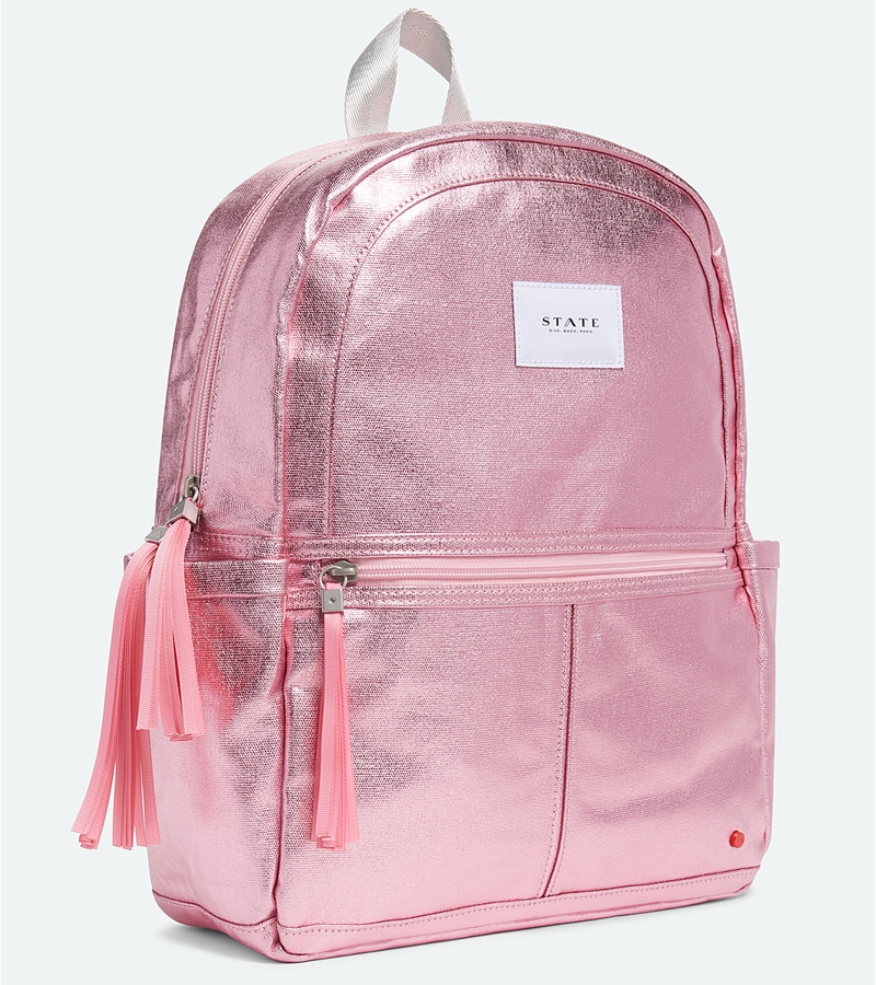 State Bags Kane Backpack Diaper Bag Pink Metallic
