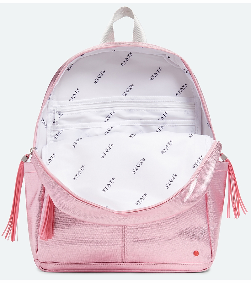 State Bags Kane Backpack Diaper Bag Pink Metallic