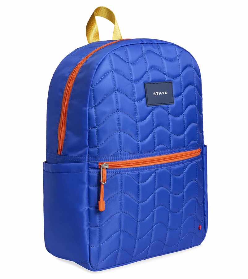 State Bags Kane Kids Travel Backpack Blue Wiggly Puffer