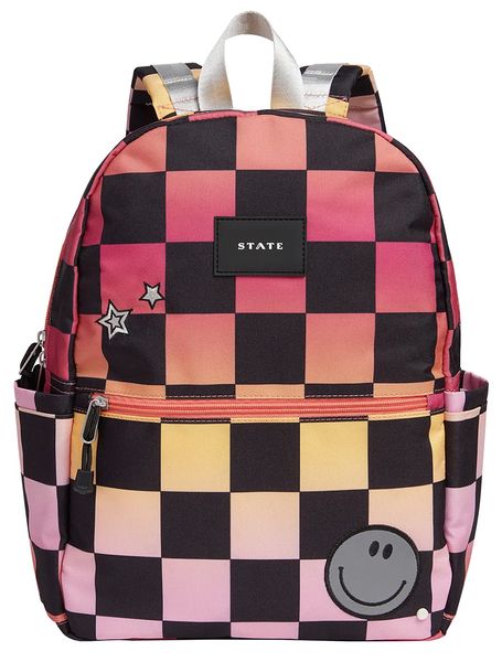State Bags Kane Kids Travel Backpack - Pink Checkerboard