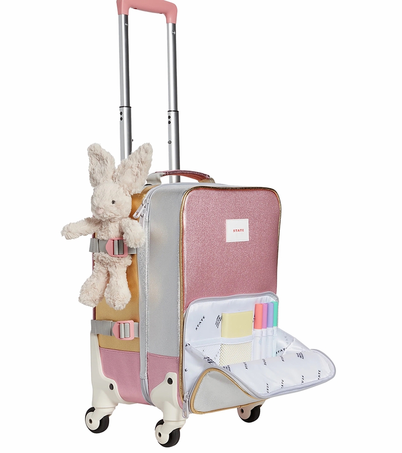 State Bags Mini Logan Suitcase Pink / Silver