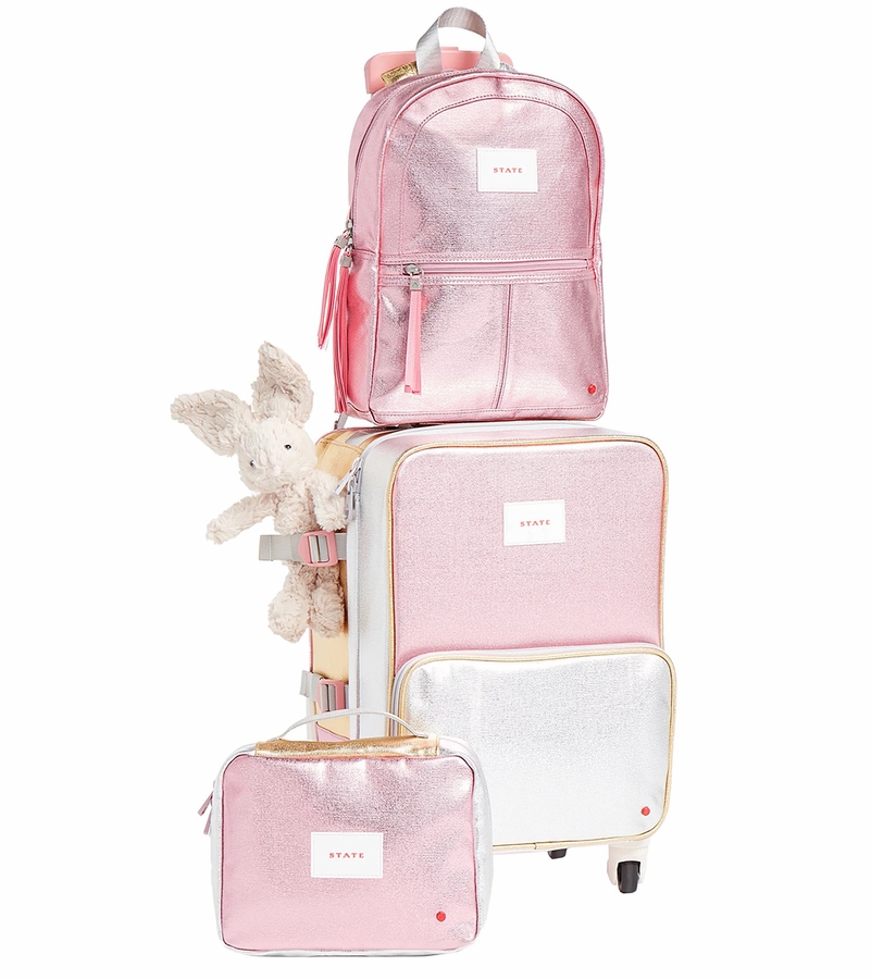 State Bags Mini Logan Suitcase Pink / Silver