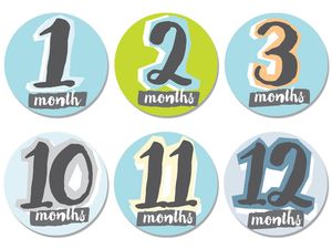 Sticky Bellies Hello, Baby Stickers - Newborn to 12 Months - Boy