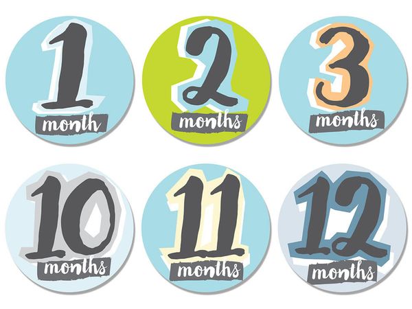 Sticky Bellies Hello, Baby Stickers - Newborn to 12 Months - Boy