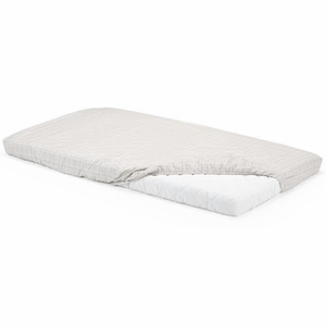 Stokke Home Bed Fitted Sheets, Set of 2 - White/Beige Checks