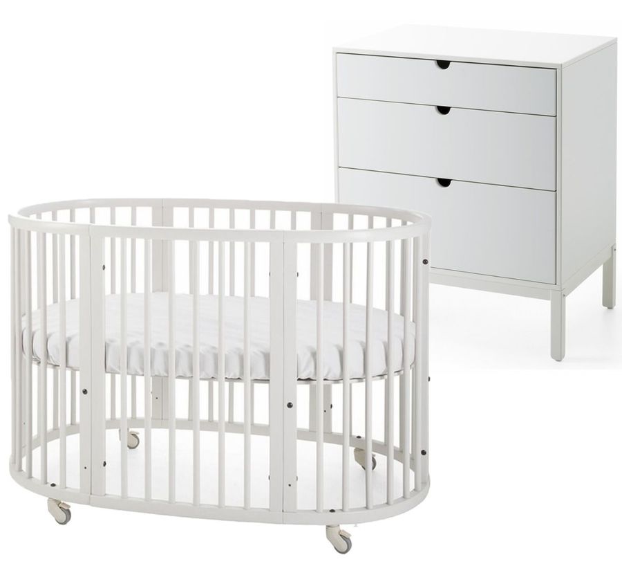 Stokke Sleepi Crib + Home Dresser Bundle White / White
