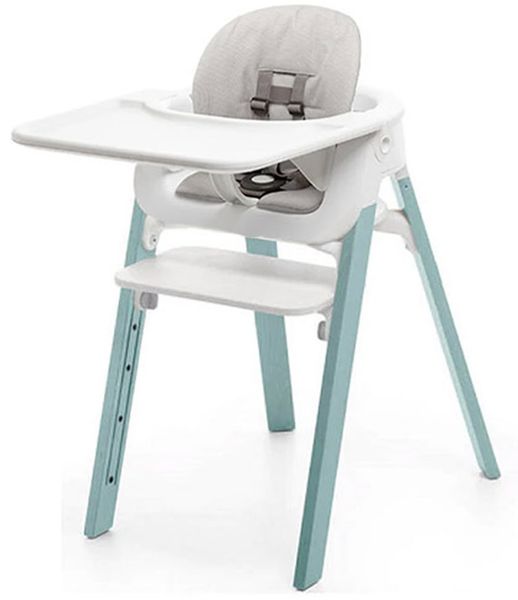 Stokke Steps Complete High Chair - White/Aqua/Grey