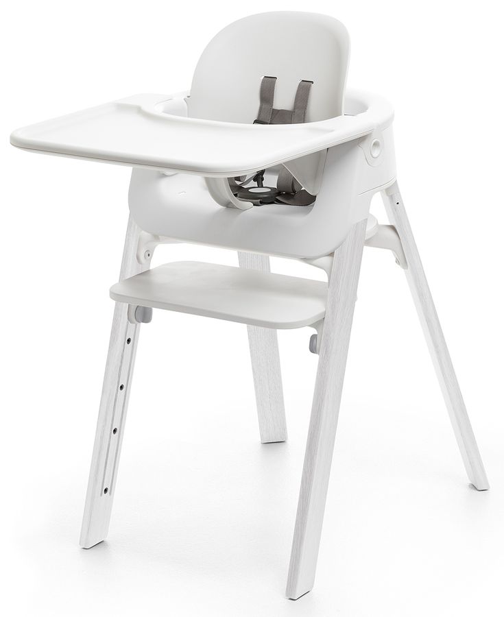 Stokke Steps High Chair w/Tray Bundle White/Oak White/White/White