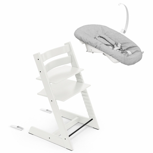 Stokke Tripp Trapp Chair + Newborn Set Bundle - White