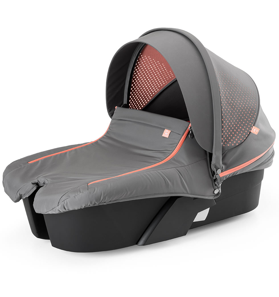 Stokke Xplory Athleisure Carry Cot Complete Kit Black/Coral