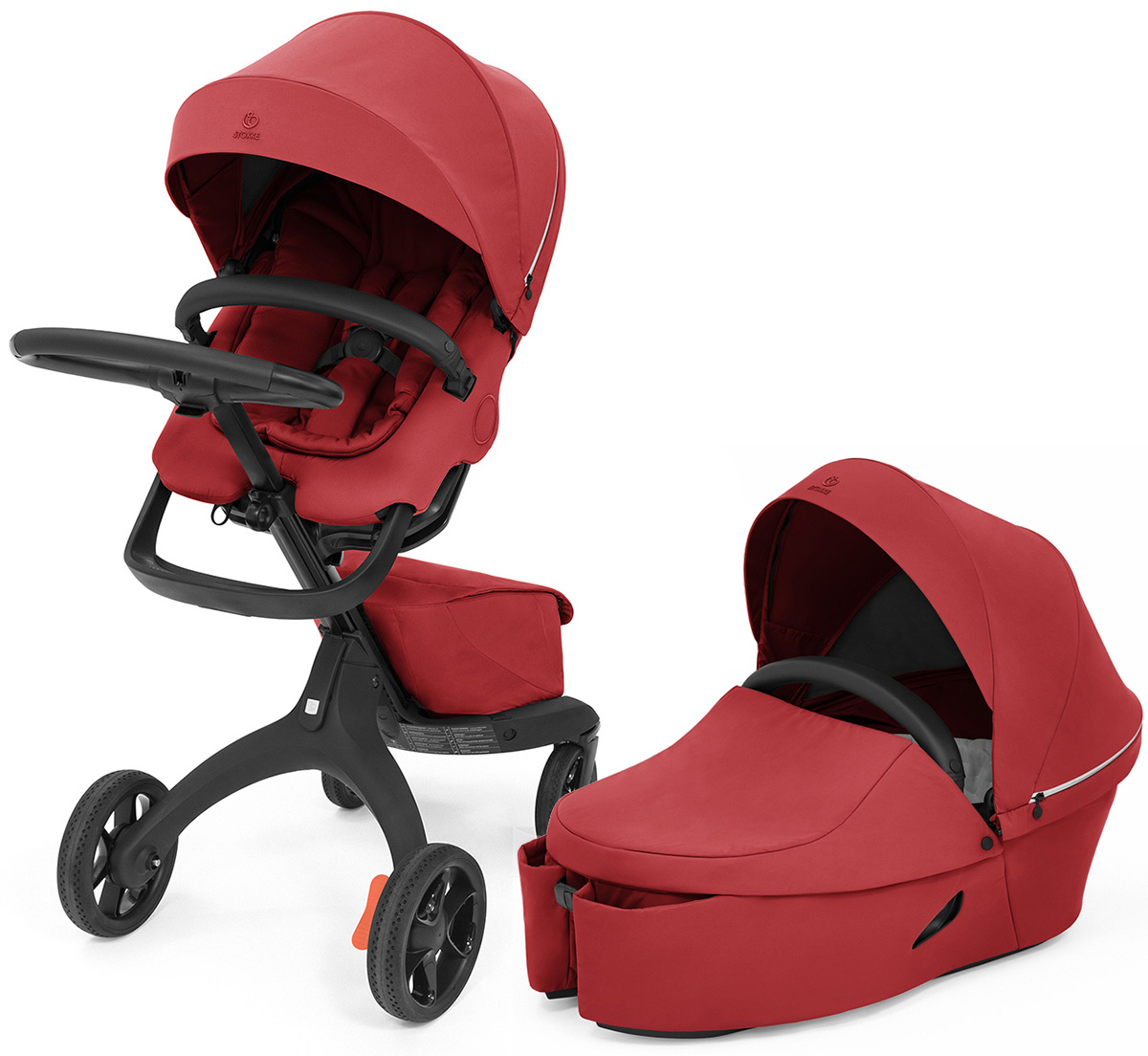 Stokke Xplory X Stroller + Carry Cot Bundle - Ruby Red