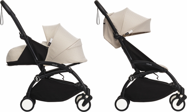 Stokke YOYO3 Ultra Compact Complete 0+/6+ Stroller Bundle - Black / Bonpoint