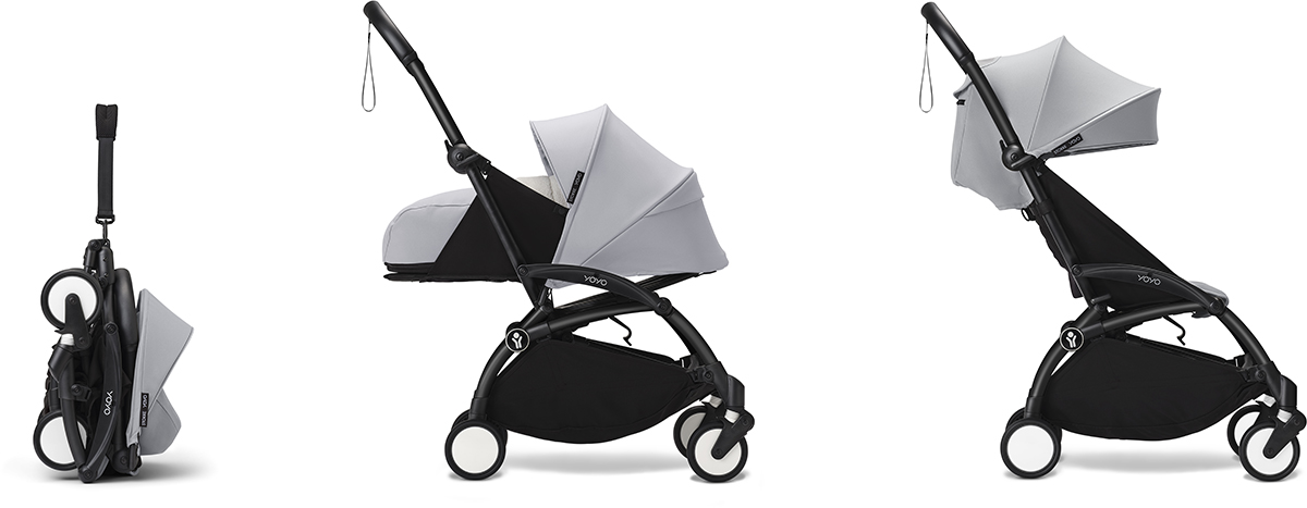 Stokke YOYO3 Ultra Compact Complete 0+/6+ Stroller Bundle - Black / Stone