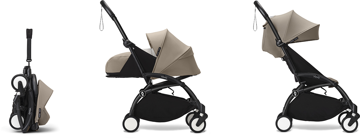 Stokke YOYO3 Ultra Compact Complete 0+/6+ Stroller Bundle - Black / Taupe