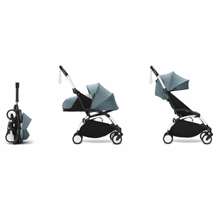 Stokke YOYO3 Ultra Compact Complete 0+/6+ Stroller Bundle - White / Aqua