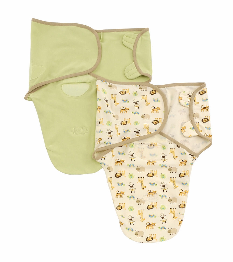 Summer Infant SwaddleMe Organic Cotton 2Pack Combo Sage & Zoo, Small