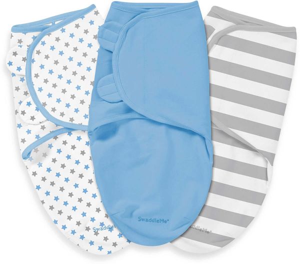 Summer Infant SwaddleMe Original Swaddle, 3Pack, Small Stars Stripes