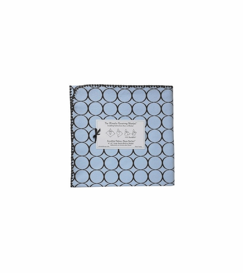 Swaddle Designs Ultimate Receiving Blanket in Blue Mod Circles