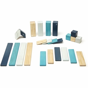 Tegu 24 Piece Magnetic Wooden Block Set - Blues