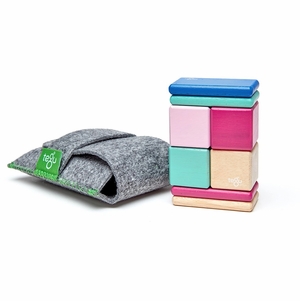 Tegu Pocket Pouch 8 Piece Magnetic Blocks - Blossom