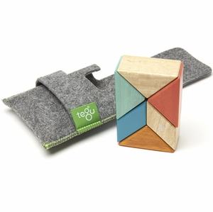 Tegu Pocket Pouch Prism 6 Piece Magnetic Blocks - Sunset