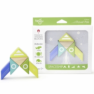 Tegu Travel Pals 6 Piece Magnetic Blocks - Spaceship