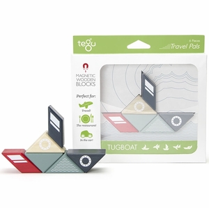 Tegu Travel Pals 6 Piece Magnetic Blocks - Tugboat