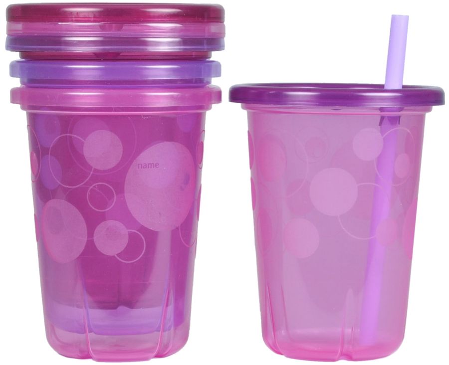 The First Years Take & Toss 10 oz. SpillProof Straw Cup (4ct) Pink