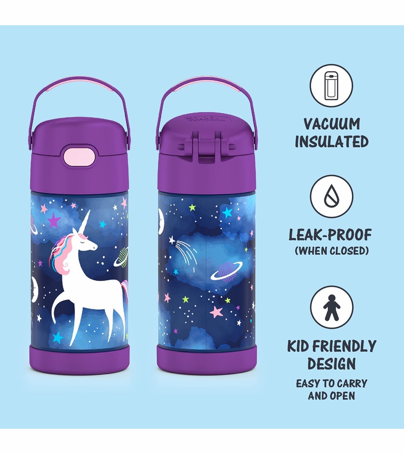 Thermos FUNtainer Vacuum Insulated Stainless Steel Straw Water Bottle