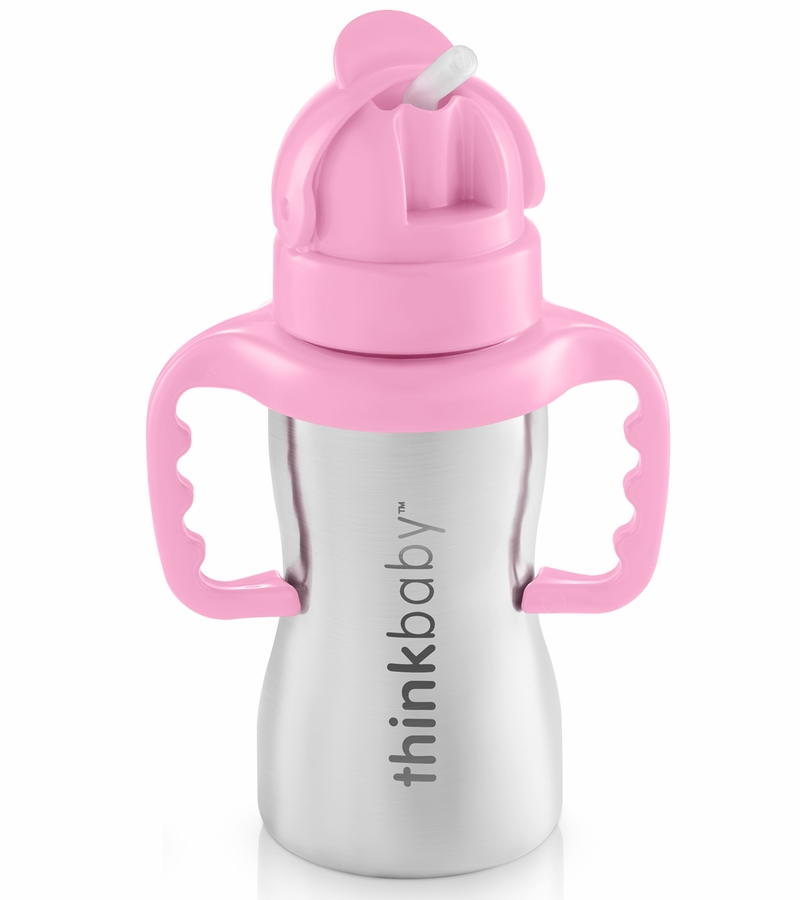 Thinkbaby Thinkster of Steel 9 oz Straw Cup Pink