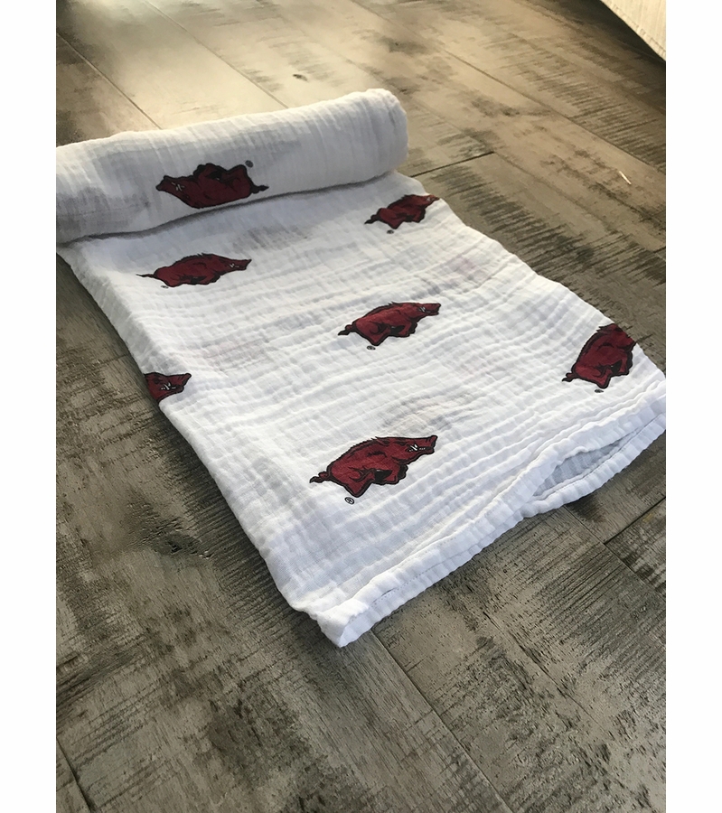 Three Little Anchors College Swaddle Blanket Arkansas Razorbacks