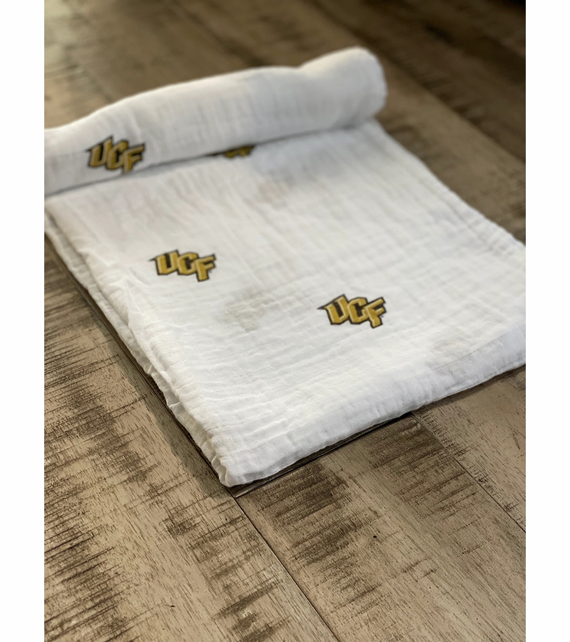 Three Little Anchors College Swaddle Blanket Central Florida Golden