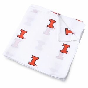 Three Little Anchors College Swaddle Blanket - Illinois Fighting Illini