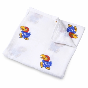 Three Little Anchors College Swaddle Blanket - Kansas Jayhawks