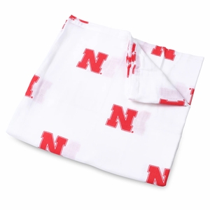 Three Little Anchors College Swaddle Blanket - Nebraska Cornhuskers