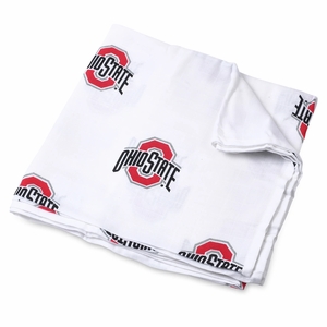 Three Little Anchors College Swaddle Blanket - Ohio State University Buckeyes