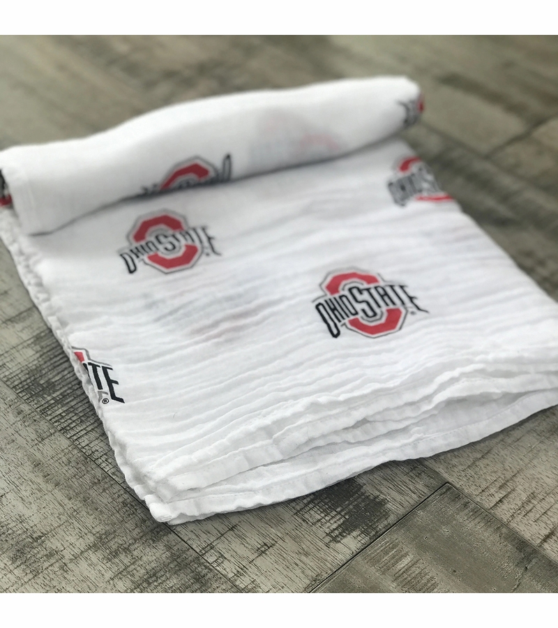 Three Little Anchors College Swaddle Blanket Ohio State University