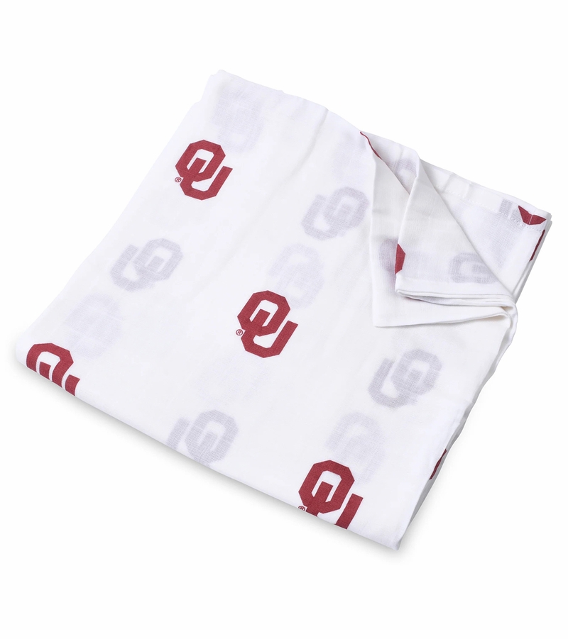 Three Little Anchors College Swaddle Blanket Oklahoma Sooners
