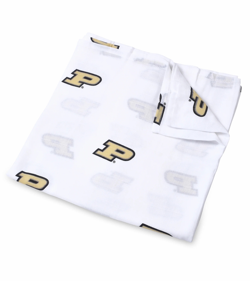Three Little Anchors College Swaddle Blanket Purdue Boilermakers