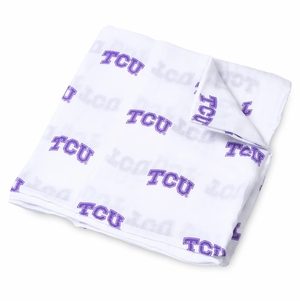 Three Little Anchors College Swaddle Blanket - Texas Christian University Horned Frogs