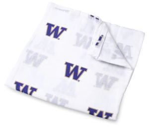 Three Little Anchors College Swaddle Blanket - Washington Huskies